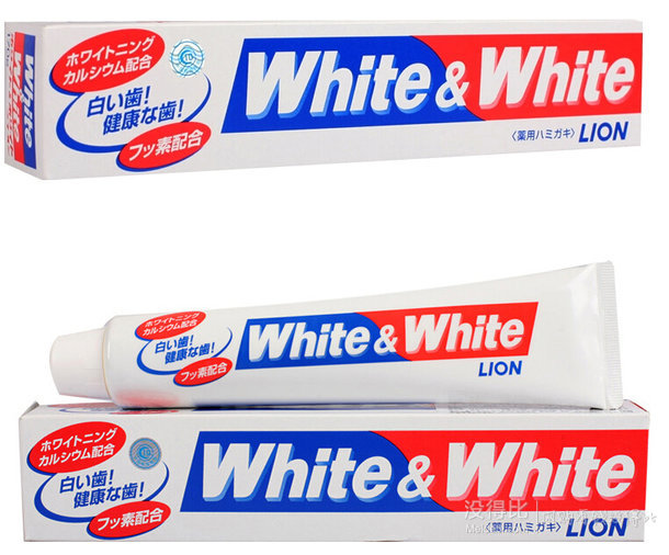 移動端：Lion 獅王 WHITE&amp; WHITE 美白牙膏 150g   8元（15.9元，滿199-100）