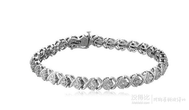 直郵到手約￥339！"X"碎鉆925銀手鐲