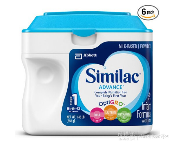 Similac 雅培 金盾含鐵1段嬰兒配方奶粉658g*6罐