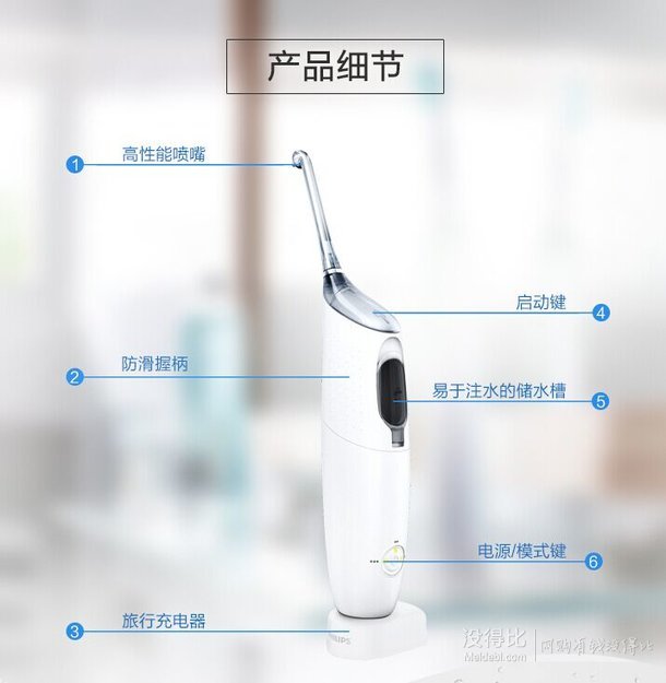 三重優(yōu)惠！PHILIPS 飛利浦 HX8331/01 噴氣式潔牙器   809元（999-90元，滿減+用券）