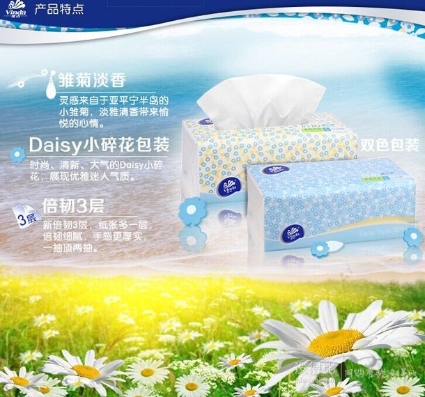 微信端：維達 抽紙 倍韌3層150抽軟抽單包 1元