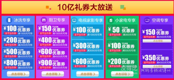 家電躺購節(jié) 滿300-50到6000-900等禮券大狂歡