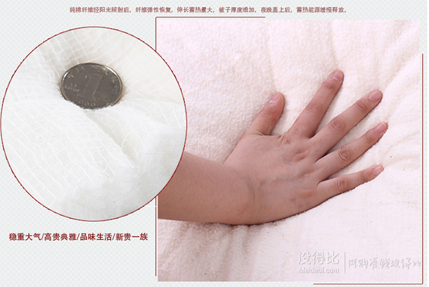 手機(jī)端：呵護(hù)家紡 新疆長(zhǎng)絨棉花夏涼被 3斤 150*200cm  39元包郵