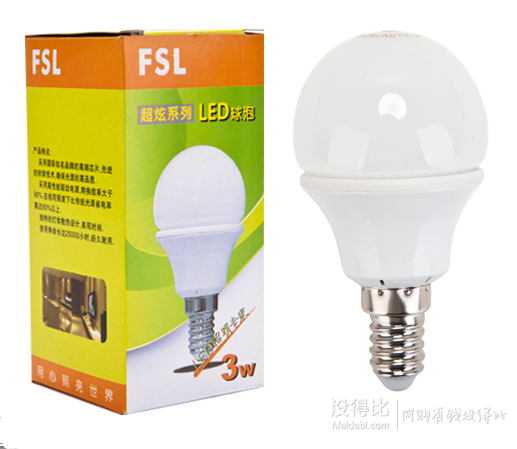移動端：FSL 佛山照明 LED球泡小口（E14 3W日光色） 10支裝  折49.5元（99，199-100）