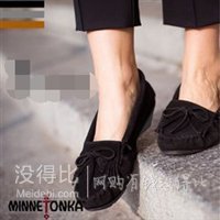 Minnetonka 迷你唐卡 Kilty Wedge 女款真皮坡跟船鞋
