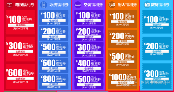 17日0點(diǎn)：家電廚衛(wèi) 1000-100/2000-200 優(yōu)惠券