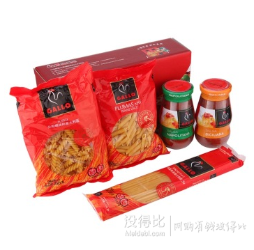 GALLO 公雞 家庭分享裝（意大利面*3+意面醬*2） 1270g  折25元（49.9，199.6-100）