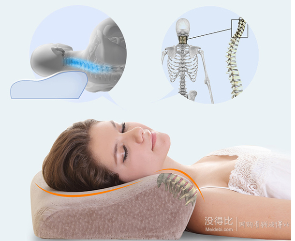 AiSleep睡眠博士 溫感型記憶枕加長(zhǎng)款 +毛巾 99元包郵（199-100）