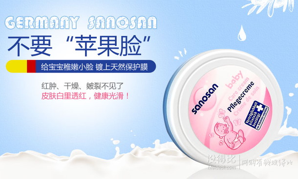 白菜！Sanosan哈羅閃德國原裝進(jìn)口嬰兒柔潤護(hù)膚霜20ml   1元
