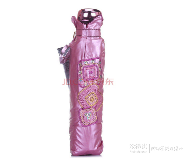 天堂 幸福魔方鏡面彩膠三折超輕晴雨傘348E淺玫紅色