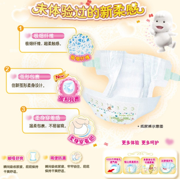 移動端：MamyPoko 媽咪寶貝 云柔綿抱 新生兒紙尿褲 NB81片  68元（可滿減）