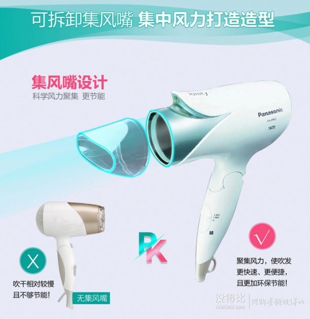 移動(dòng)端：Panasonic 松下 EH-ENE2-A 電吹風(fēng)129元包郵