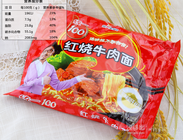 限地區(qū)：統(tǒng)一   紅燒牛肉味方便面 103g*5袋 折5.95元（11.979-40）