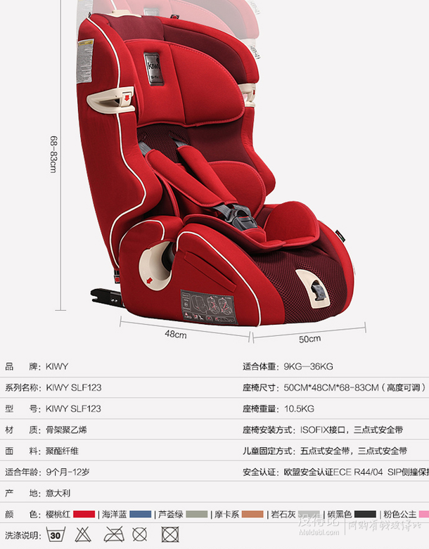 kiwy 凱威 SLF123 意大利原裝進(jìn)口汽車兒童安全座椅