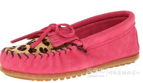 MINNETONKA 迷你唐卡 Leopard Kilty  童款流蘇真皮豆豆鞋