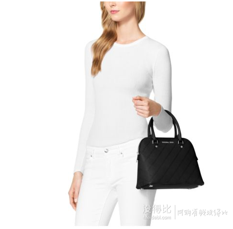 MICHAEL MICHAEL KORS Cindy中號(hào)Saffiano黑色貝殼包