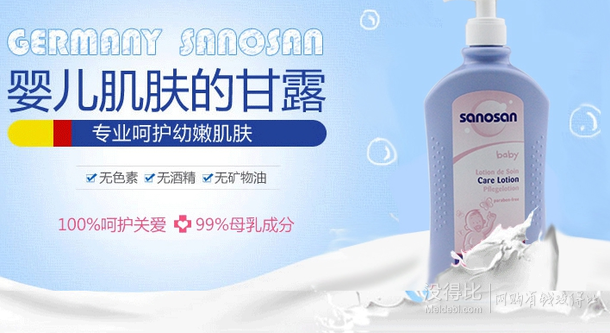 Sanosan 哈羅閃 嬰兒柔潤(rùn)護(hù)膚乳500ml 折49.5元（99199-100）