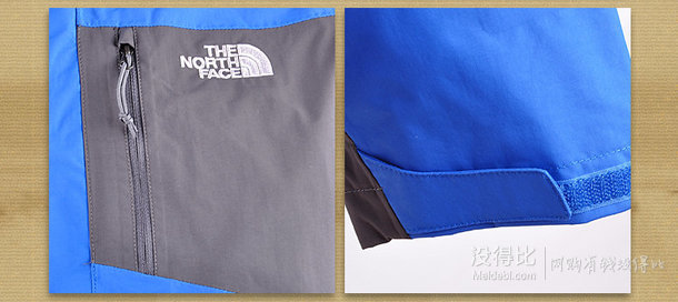 The North Face 男式 撞色拼接防風(fēng)面料可調(diào)節(jié)袖口舒適保暖內(nèi)里連帽沖鋒衣   