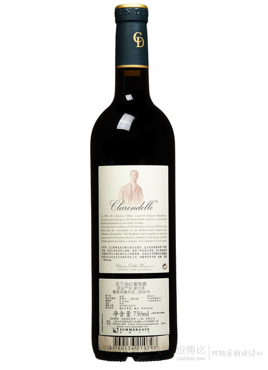 法國進(jìn)口！Clarendelle 克蘭朵 紅葡萄酒 波爾多750ml  112.5元包郵（225，下單5折）