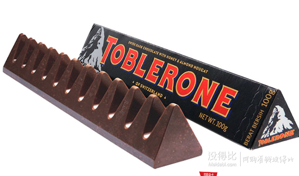 限華東：SwissToblerone瑞士三角  黑巧克力含蜂蜜及巴旦木糖100g  折7.99元（雙重優(yōu)惠）