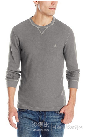 Original Penguin 企鵝牌 男士圓領(lǐng)華夫格針織衫