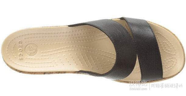 直郵好價(jià)！crocs 卡駱馳 A-Leigh 女款真皮坡跟涼拖