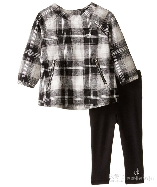Calvin Klein  女小童格紋兩件套