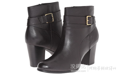 Cole Haan  可汗 女士真皮粗高跟短靴