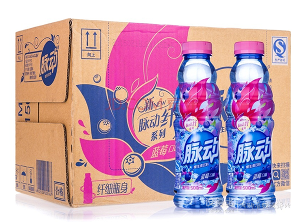 Mizone 脈動(dòng) 纖系列 維生素飲料 藍(lán)莓口味 500ml*15瓶 整箱裝