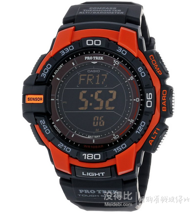 CASIO 卡西歐 PRG-270-4CR 反顯 三重感應(yīng)器 男士太陽能登山表