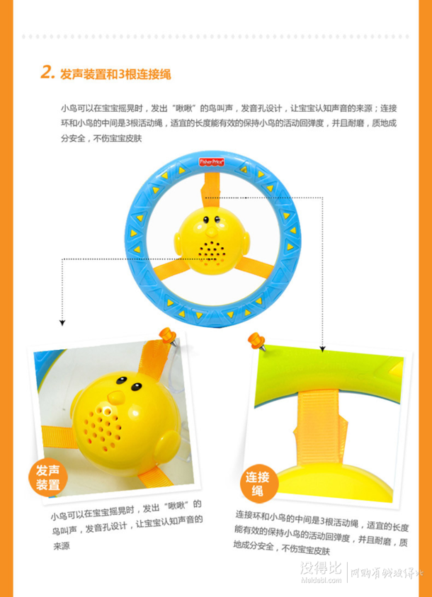 FisherPrice 費(fèi)雪 小鳥圈圈搖鈴Y2774         11.68元（29.2，下單4折）
