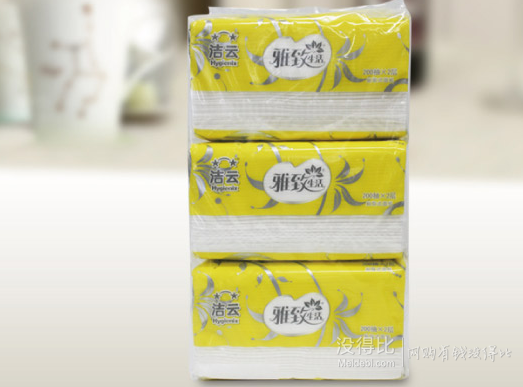 微信端！潔云 雅致生活200抽塑包面紙（3包裝） 5.9元