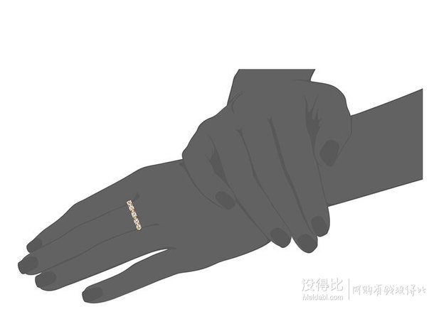 10k 玫瑰金圓形寶石鉆戒，7號(hào)