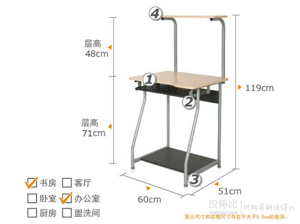 慧樂家 雙層電腦桌  竹木紋色 FNBL-22003  75元（149元，199-100）