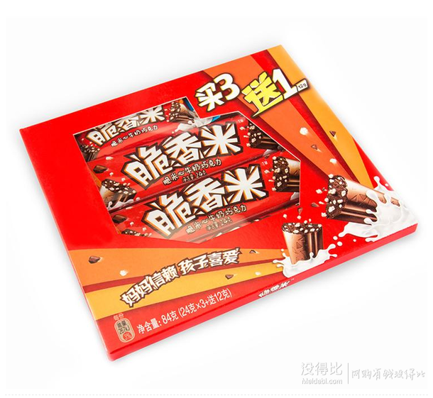 Dove德芙 脆香米牛奶巧克力 24g*3條送12g*1條 折4.8元（7.9，滿99-40）