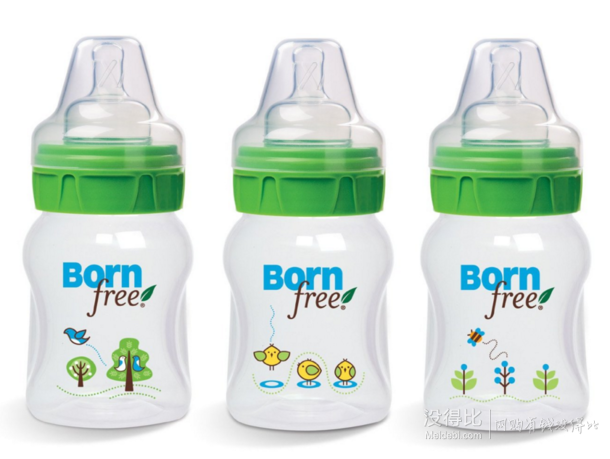 Born Free BPA-Free Decorated 寶寶防脹氣奶瓶（150ml *3只）103.81元包郵