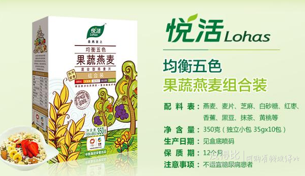 Lohas 中糧悅活  即食早餐燕麥片組合裝 350g 折5.9元（9.999-40）