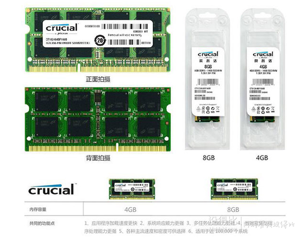 Crucial 英睿達(dá) DDR3 1600 8G 筆記本內(nèi)存   