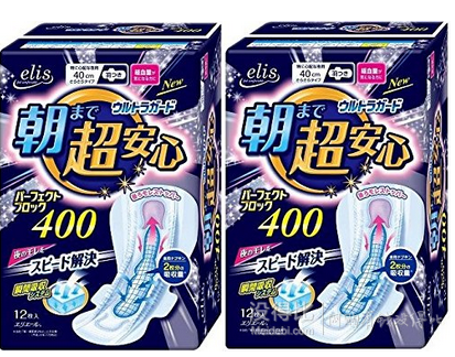 elis 超安心夜用姨媽巾 40cm*12枚*2包
