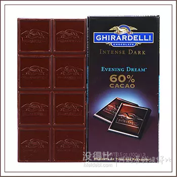 GHIRARDELLI 吉爾德利 60%可可黑巧克力排塊 100g/塊  折9.95元（ 19.9元，買一贈一）