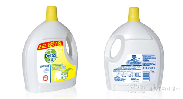 折約30元/件！Dettol 滴露 衣物除菌液 清新檸檬4升*3+湊單 99.6元包郵（59.9199-100）