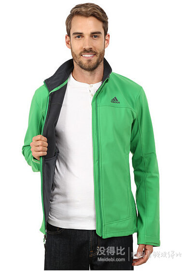 Adidas Outdoor阿迪達(dá)斯Hiking Softshell男士時(shí)尚軟殼衣 綠色款