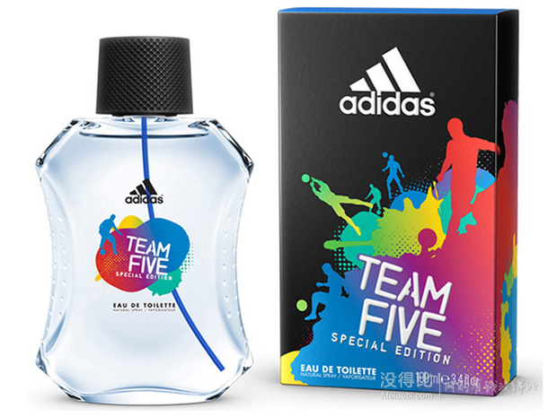 大碗便宜！Adidas 阿迪達斯 男士淡香水-五人隊伍100ml/瓶  29.9元