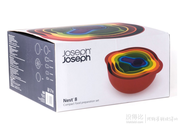 Joseph Joseph 創(chuàng)意彩虹烘焙工具套裝 Nest 8 Red 烘焙碗彩虹8件套  199元包郵