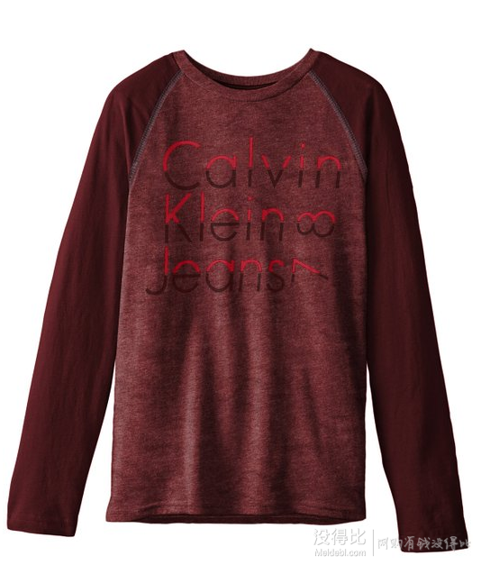 直郵到手約55元！Calvin Klein Jeans Sliced Raglan 大童衛(wèi)衣