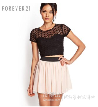  FOREVER21 喬其雪紡迷你半身短裙 