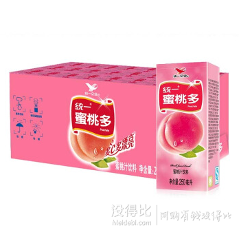 統(tǒng)一 蜜桃多250ml*24盒/箱   19.9元