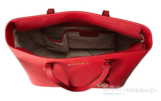 MICHAEL Michael Kors Jet Set Travel TZ女士真皮托特包 紅色