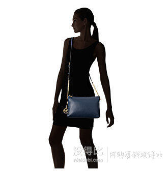 MICHAEL Michael Kors Jet Set Chain女士時(shí)尚鏈條真皮斜挎包 海軍藍(lán)