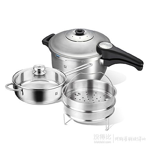 ZWILLING 雙立人 壓力鍋3件套（6L壓力鍋+煎炒鍋+蒸籠）